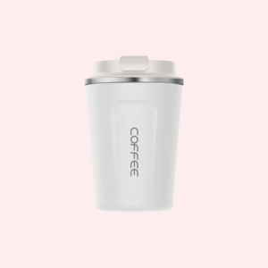Premium RVS Koffiebeker To Go - Thermosbeker - Theebeker - 380ml -Wit