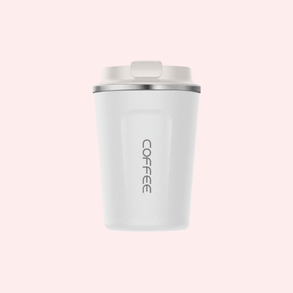 Premium RVS Koffiebeker To Go - Thermosbeker - Theebeker - 380ml -Wit