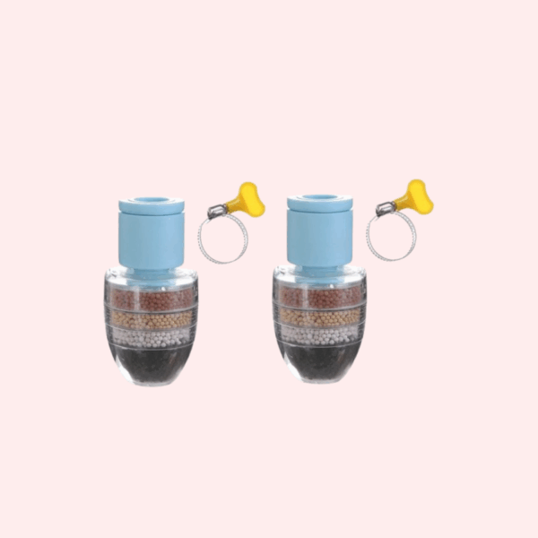 Waterfilter voor op de Kraan - 2 Stuks - Zuiver water - Waterontkalker - Waterzuivering - Kraanfilter - Waterontharder - Blauw