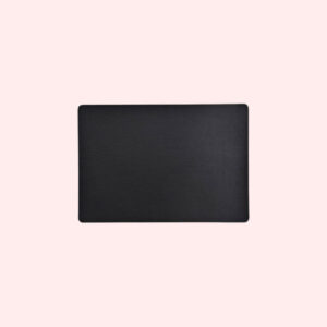 6x Placemats van zwart leer