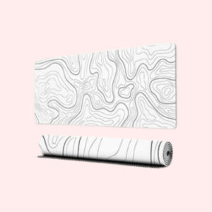 Witte XXL Muismat met Topografisch Design