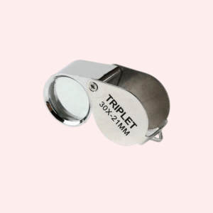 Triplet Draagbare 30X Power 21 Mm Juweliers Vergrootglas Zilver Loep
