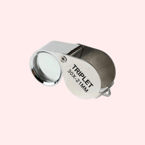 Triplet Draagbare 30X Power 21 Mm Juweliers Vergrootglas Zilver Loep