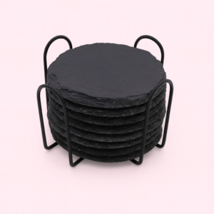 Onderzetters- leisteen met houder -set van 8 stuks